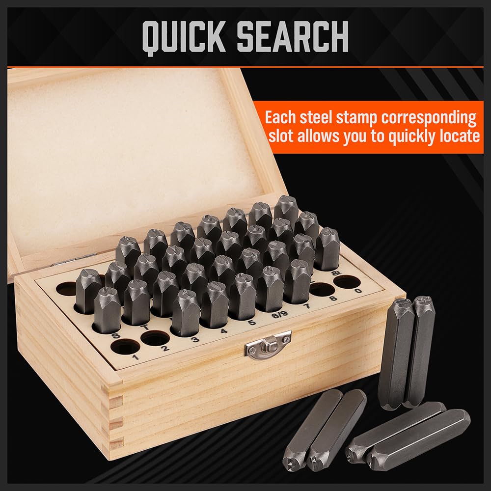 Amazon.com: HORUSDY 36-Piece Number and Letter Stamp Set 5/16 (8mm